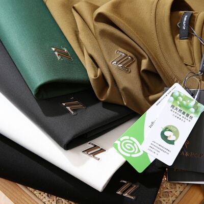 意式奢华2025夏季新款男休闲天丝混纺凉感透气圆领短袖T恤潮9944