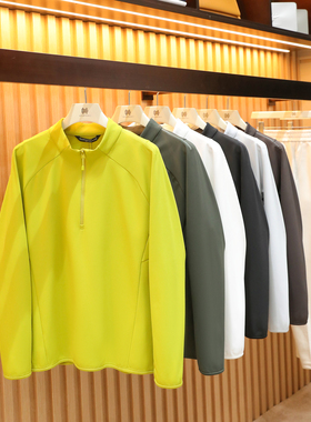 2025秋冬季新款内搭打底长袖T恤户外徒步男女款半拉链抓绒衫1650