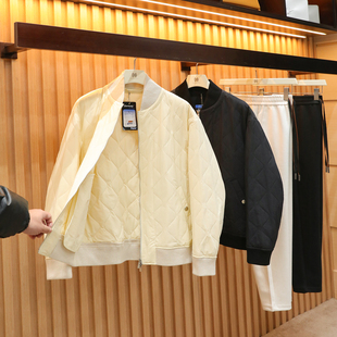 男士 老钱风棉衣轻薄绗棉棒球领飞行员夹克棉服1843 新款 2025秋冬季