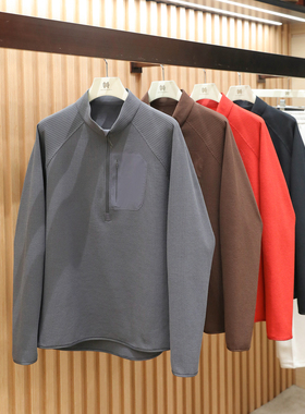 城市机能风2026春新款内搭打底衫透气华夫格运动休闲立领卫衣2102