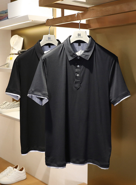 意式奢华纯棉polo衫男短袖t恤夏季2024新款商务休闲翻领上衣9144