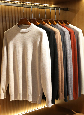 加厚430g2025早春新款男100%精纺绵羊毛针织衫秋冬季叠穿毛衣9717