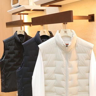 2025秋冬新款叠穿男士轻盈保暖户外商务休闲压胶立领羽绒马甲1651
