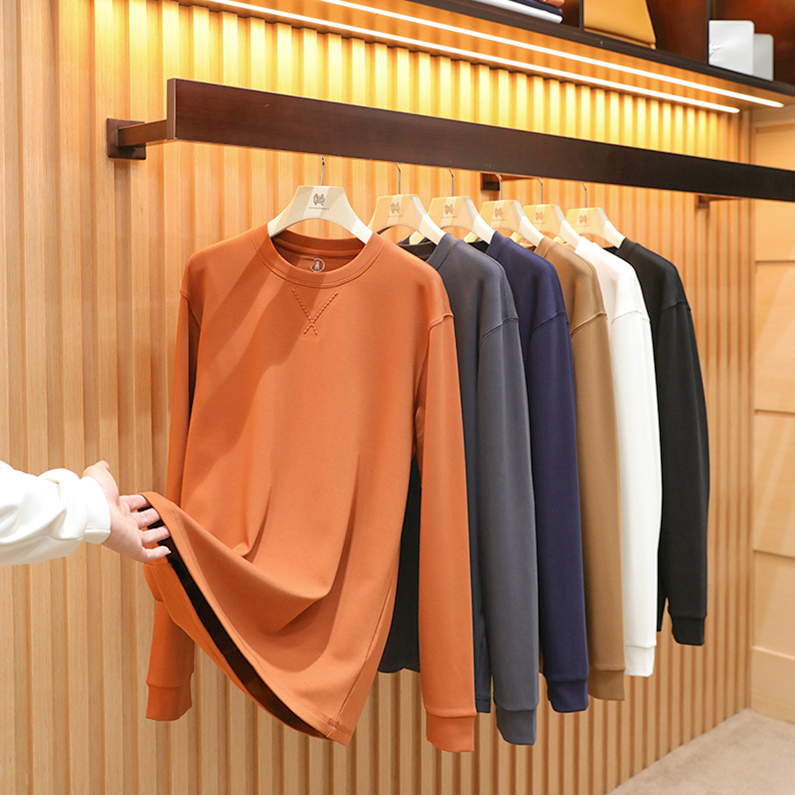 2025秋冬季新款男士内搭打底衫莫代尔棉混纺宽松圆领长袖T恤1723