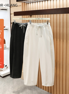 国潮设计2025早秋新款男士户外休闲复古水洗棉宽松阔腿牛仔裤1230