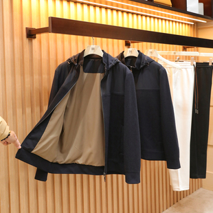 意式奢华2025秋冬新款男士高端商务休闲针织羊毛混纺夹克棉服1832