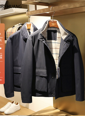 意式奢华2025秋冬季新款男商务休闲老钱风立领飞行员夹克棉服9499