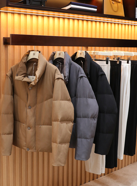 2025冬季新款男士高级感户外保暖设计感可脱卸袖羽绒服外套潮1308