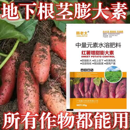 红薯地下猛长膨大素红薯控旺增产防裂果控旺膨大素叶面肥膨大剂