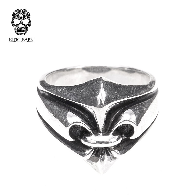 king baby童军花戒指欧美原创手工时尚摇滚潮流时尚银饰 k20-5019