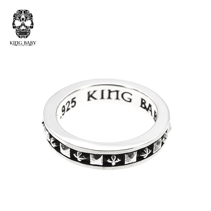 king baby十字架铆钉联排戒指个性摇滚潮流ins男女戒金秋礼物