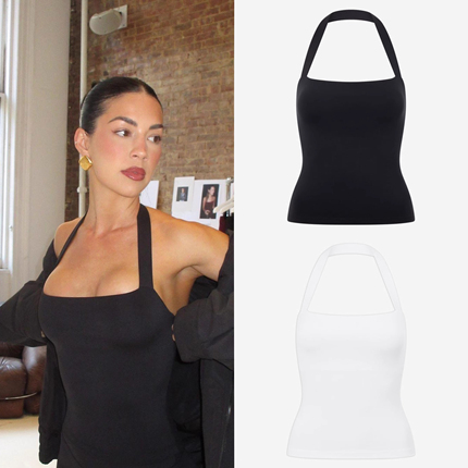 Serenityhallehaltertank Absolutely*Csb Halter Neck Tank Top Yoga Vest with Chest Pads