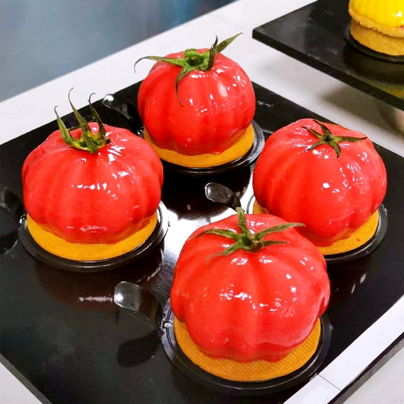 万圣南瓜番茄西红柿水果花苞法式西点慕斯硅胶模具淋面喷砂冰淇淋