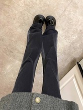 高腰显瘦阔腿垂感直筒裤子大码胖mm港风chic复古微喇牛仔裤女秋冬