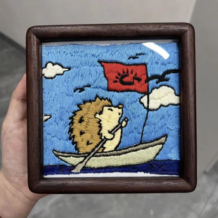 生日蛋糕刺绣自己手绣diy生肖相框男女友闺蜜生日节日礼物自制