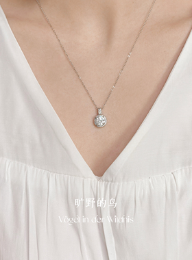 s925银项链闪钻气质锁骨链礼物女