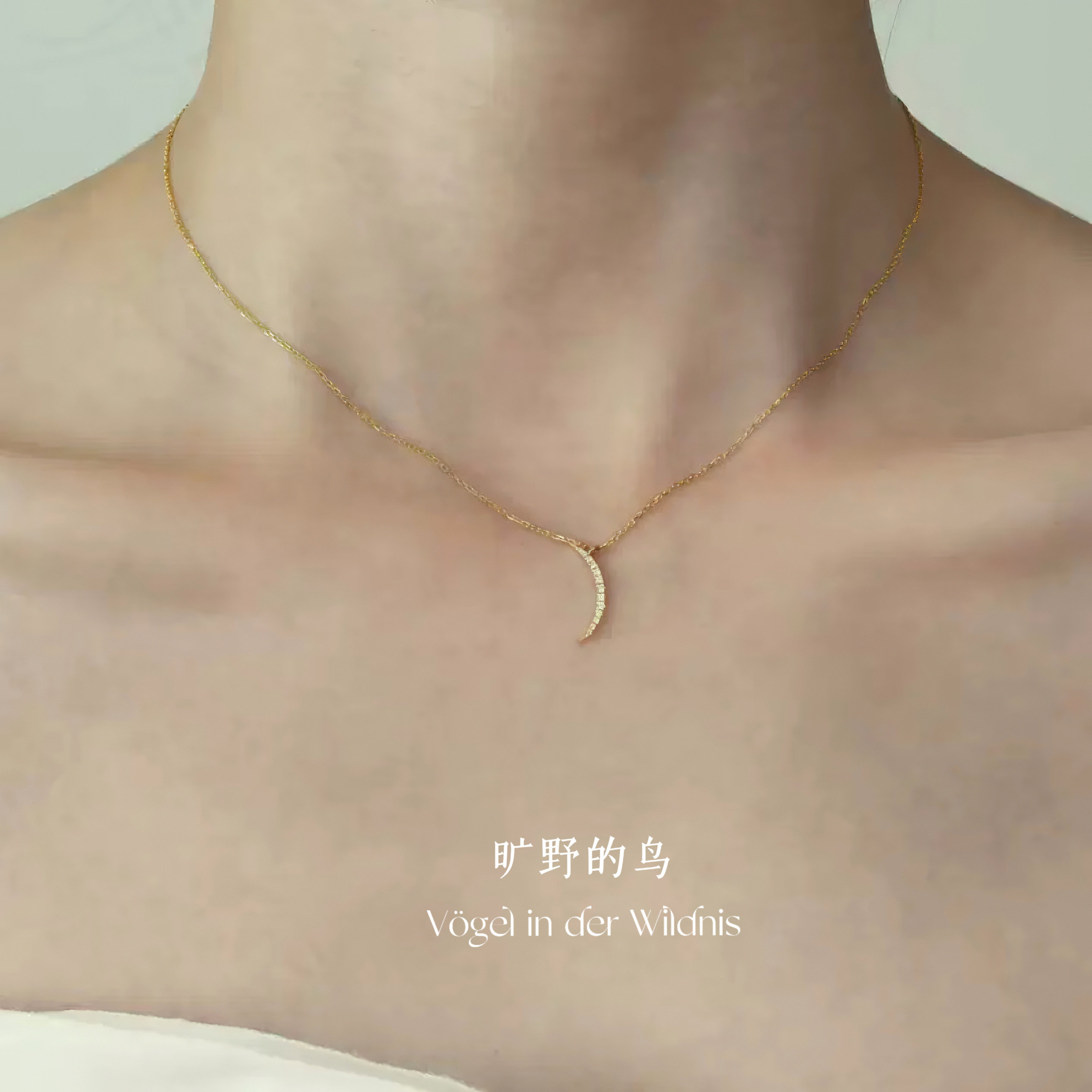 Vögel「月牙尖尖」S925纯银月亮配饰高级感轻奢小众女项链锁骨链