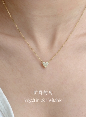 巨温柔甜美的纯银爱心项链
