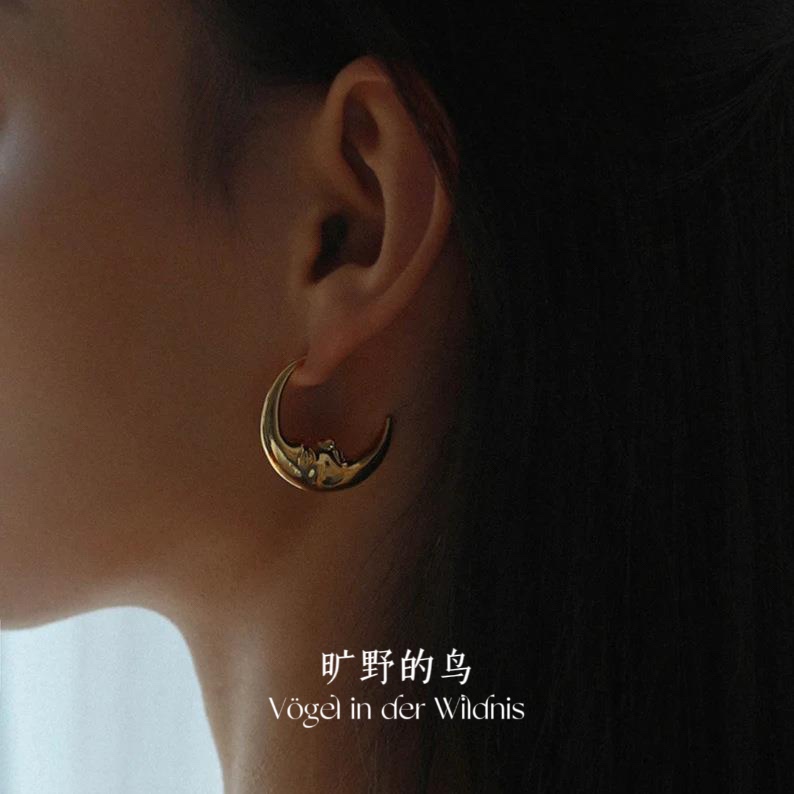 超有氛围感!月亮耳环~