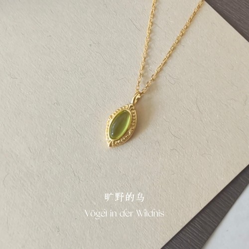 清透绿宝石项链百搭日常毕业礼物