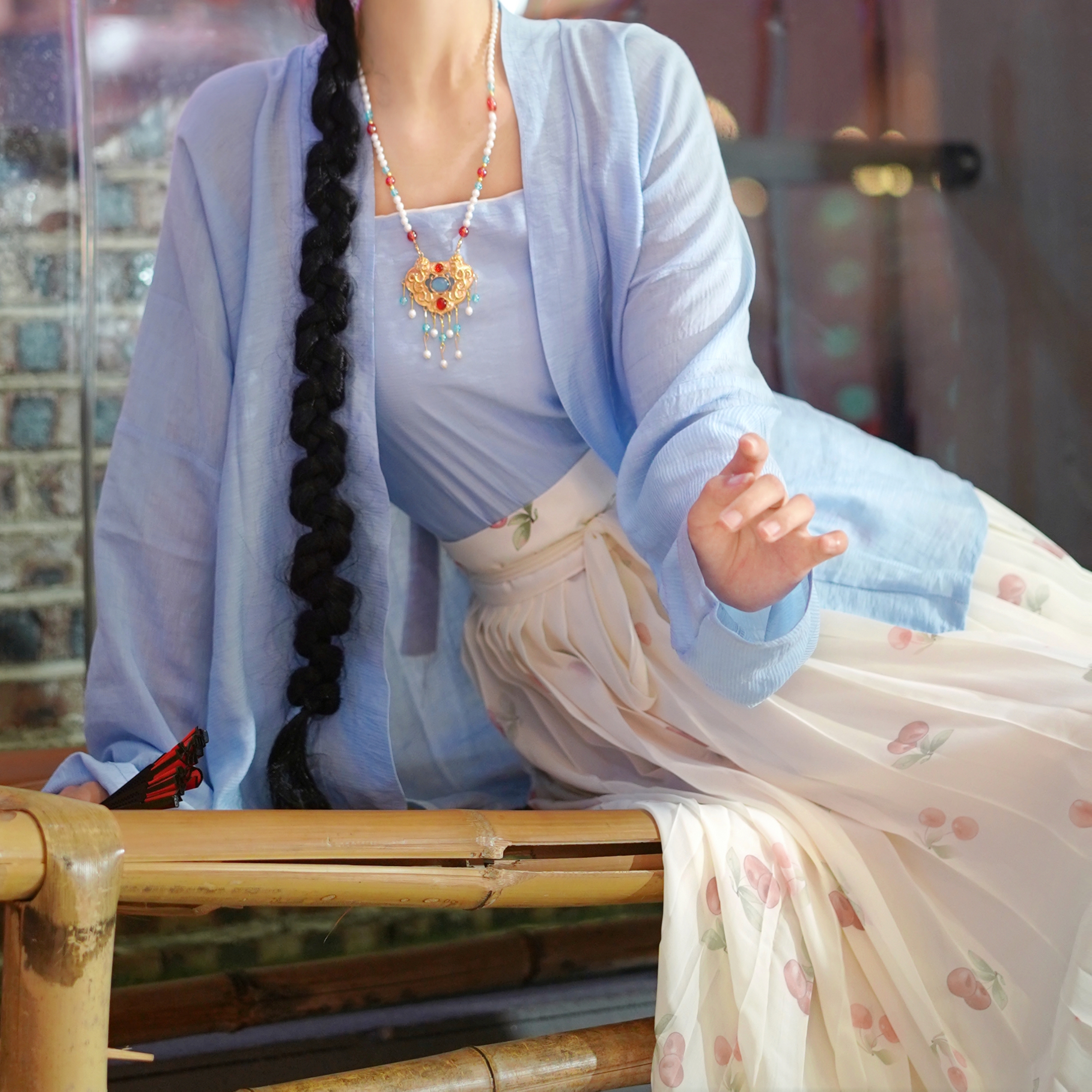 烟芷雨樱夏日常薄款显瘦夏至汉服