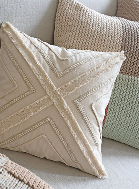 弋采原创现代简约自然田园风沙发卧室装饰靠垫抱枕腰枕方枕靠包套