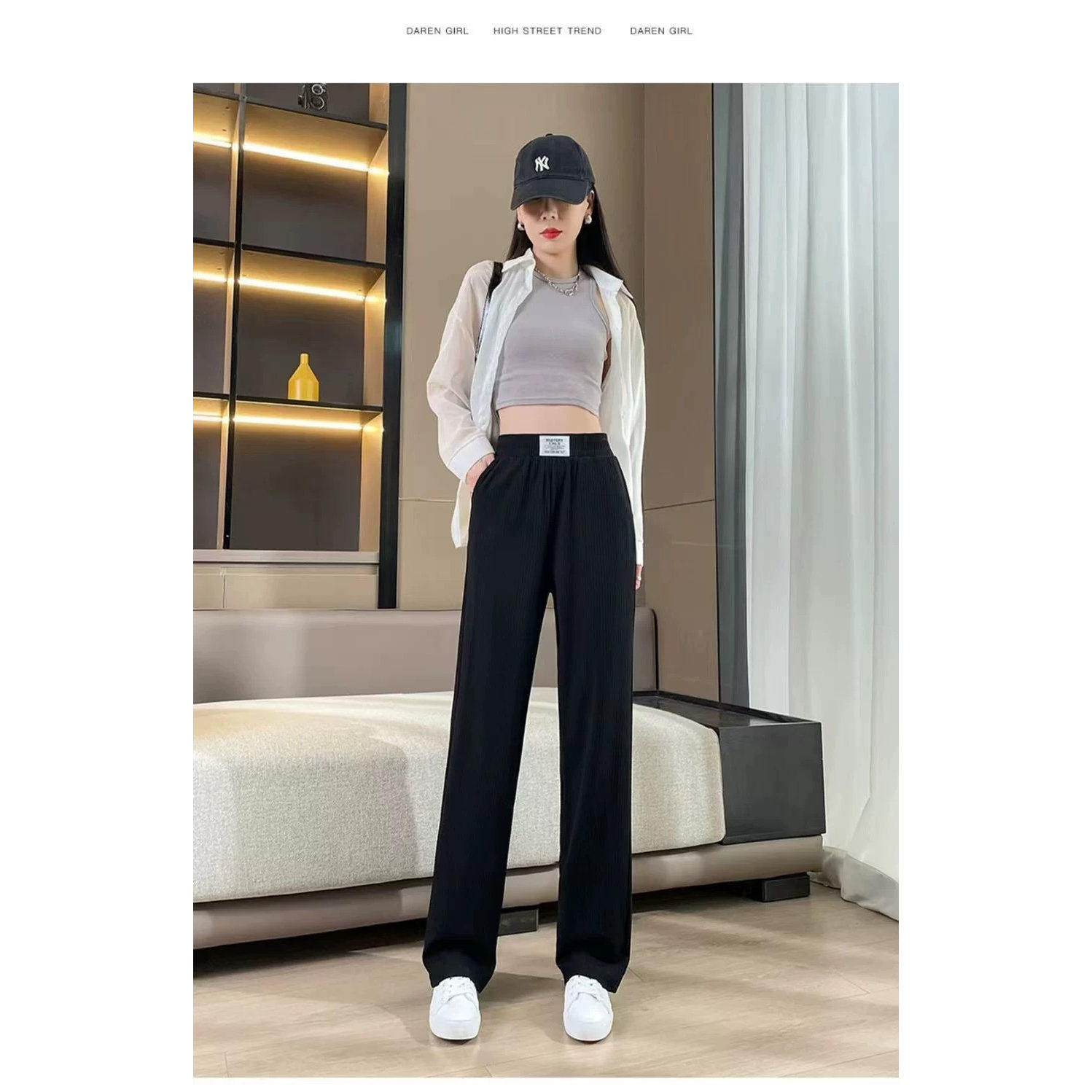 秋冬加绒加厚灯芯绒阔腿女裤