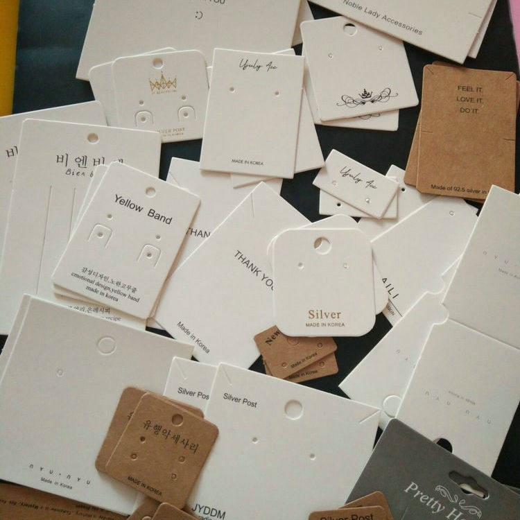 韩国高档饰品卡纸定制发饰发夹对折项链手链耳钉耳环耳饰卡现货