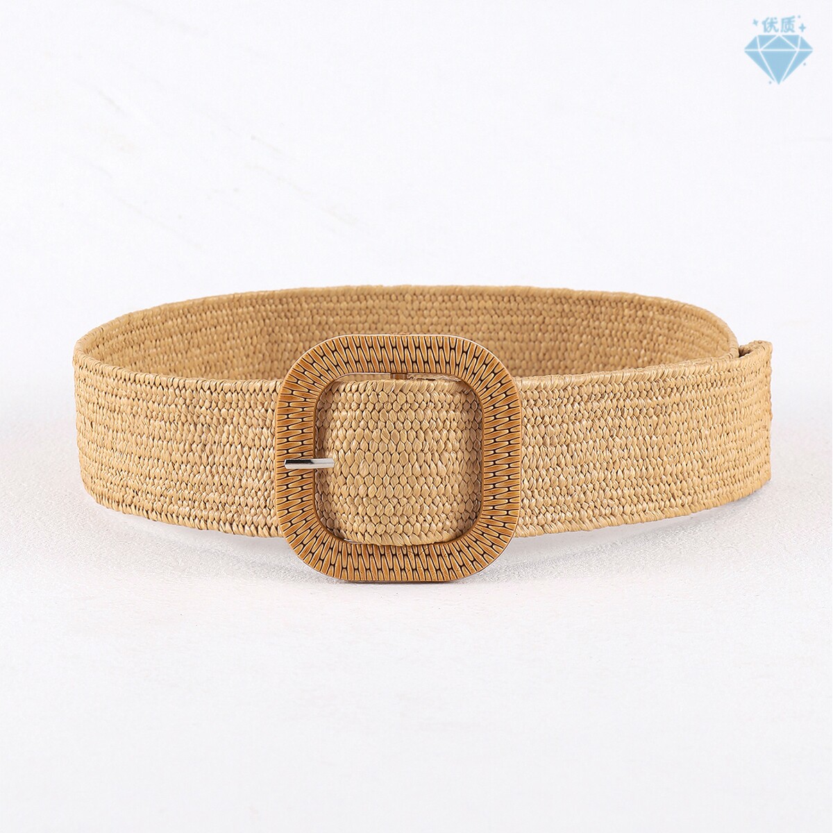 Vintage Bohemian Square Buckle Elastic Braided Belts Women S
