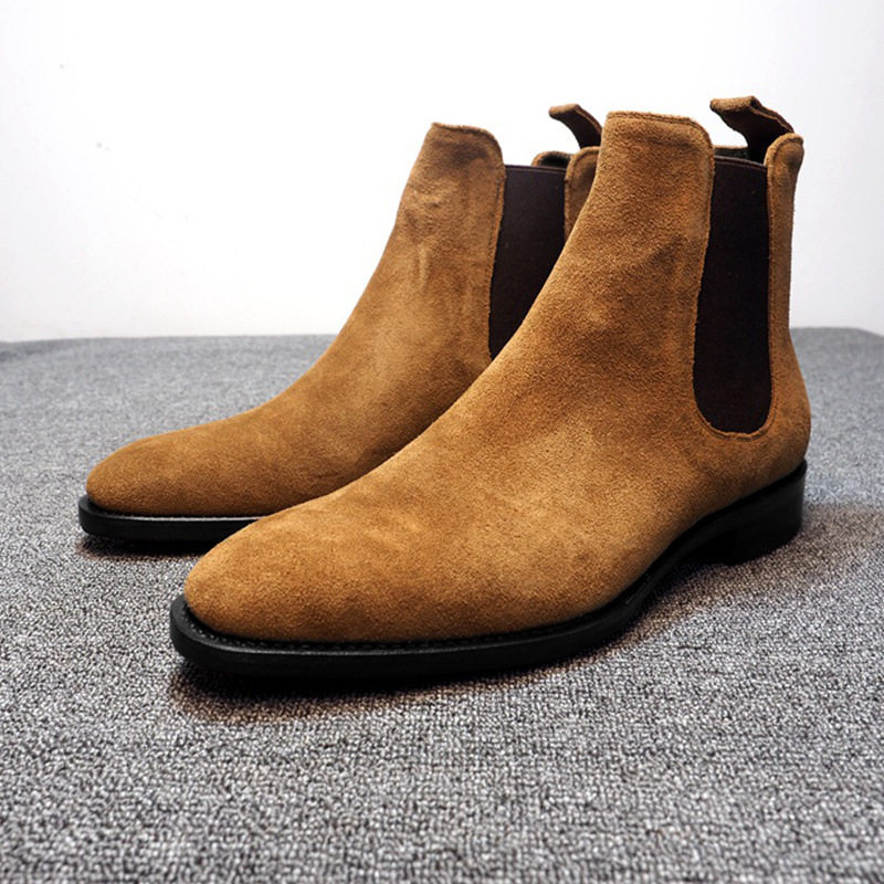 2025 men shoes 仿鹿皮切尔西男靴 弹力中筒 反绒鞋boots马丁靴男