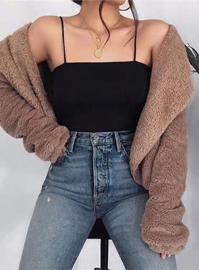 Tank Top Bra Summer White Tops Women Slim Camisole Bandeau