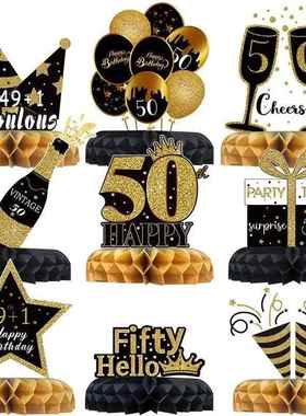 Happy 50th Birthday Backdrop Background Banner For Man Napki