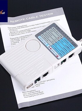 Remote RJ11 RJ45 USB BNC LAN Network Phone Cable Tester Mete
