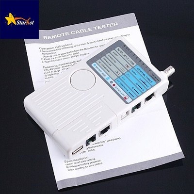 Remote RJ11 RJ45 USB BNC LAN Network Phone Cable Tester Mete