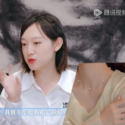 满天星珍珠项链锁骨链女