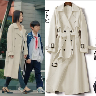 亦舞之城谭思婷秦岚同款风衣中长款春秋大码小个子英伦风大衣外套