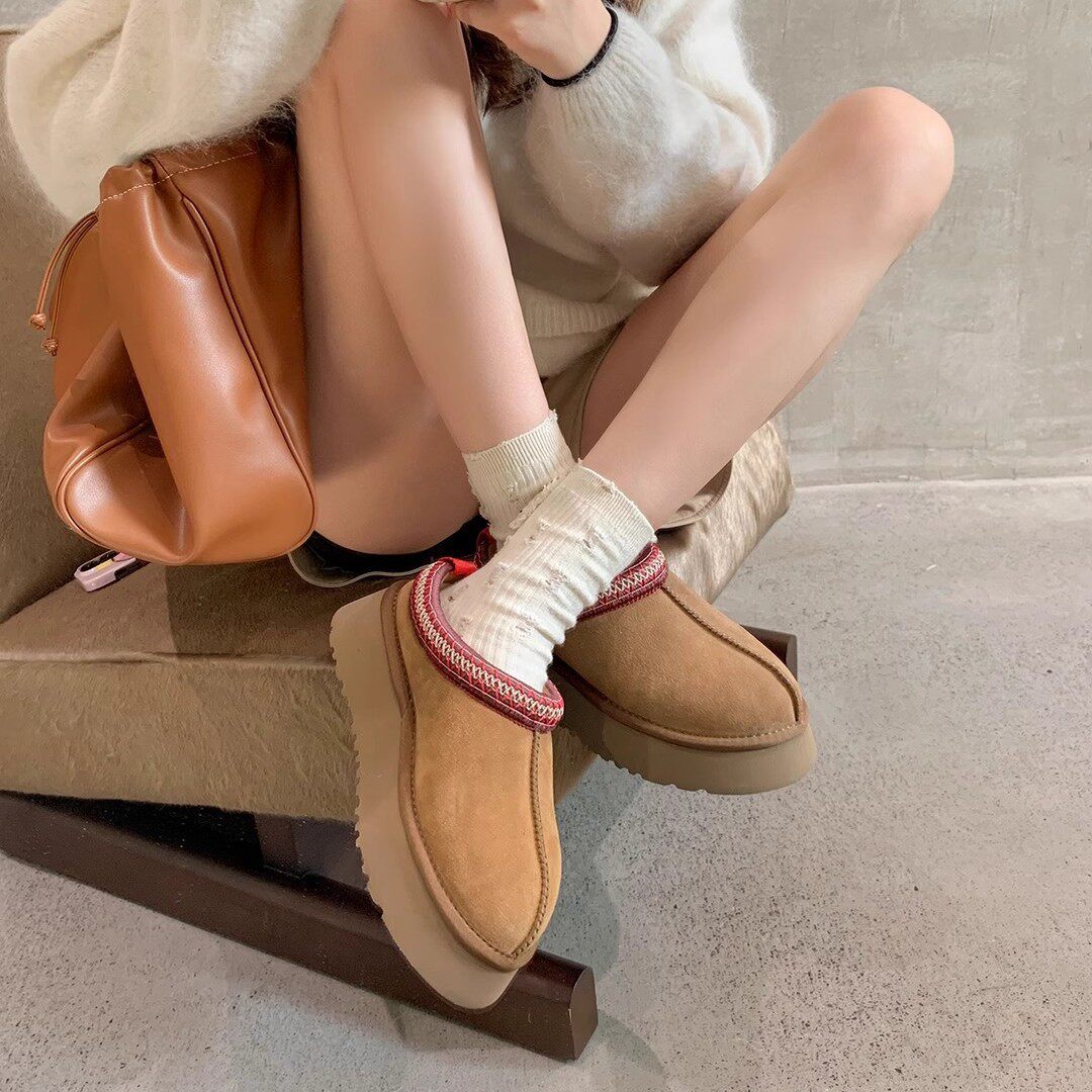 赵露思同款包头拖加绒懒人松糕厚底羊毛毛拖鞋女款雪地靴冬季