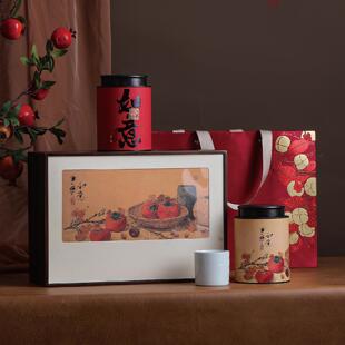 竹盒茶礼盒高档竹盒茶叶罐空礼盒红茶岩茶古树茶滇红双铁罐空礼盒