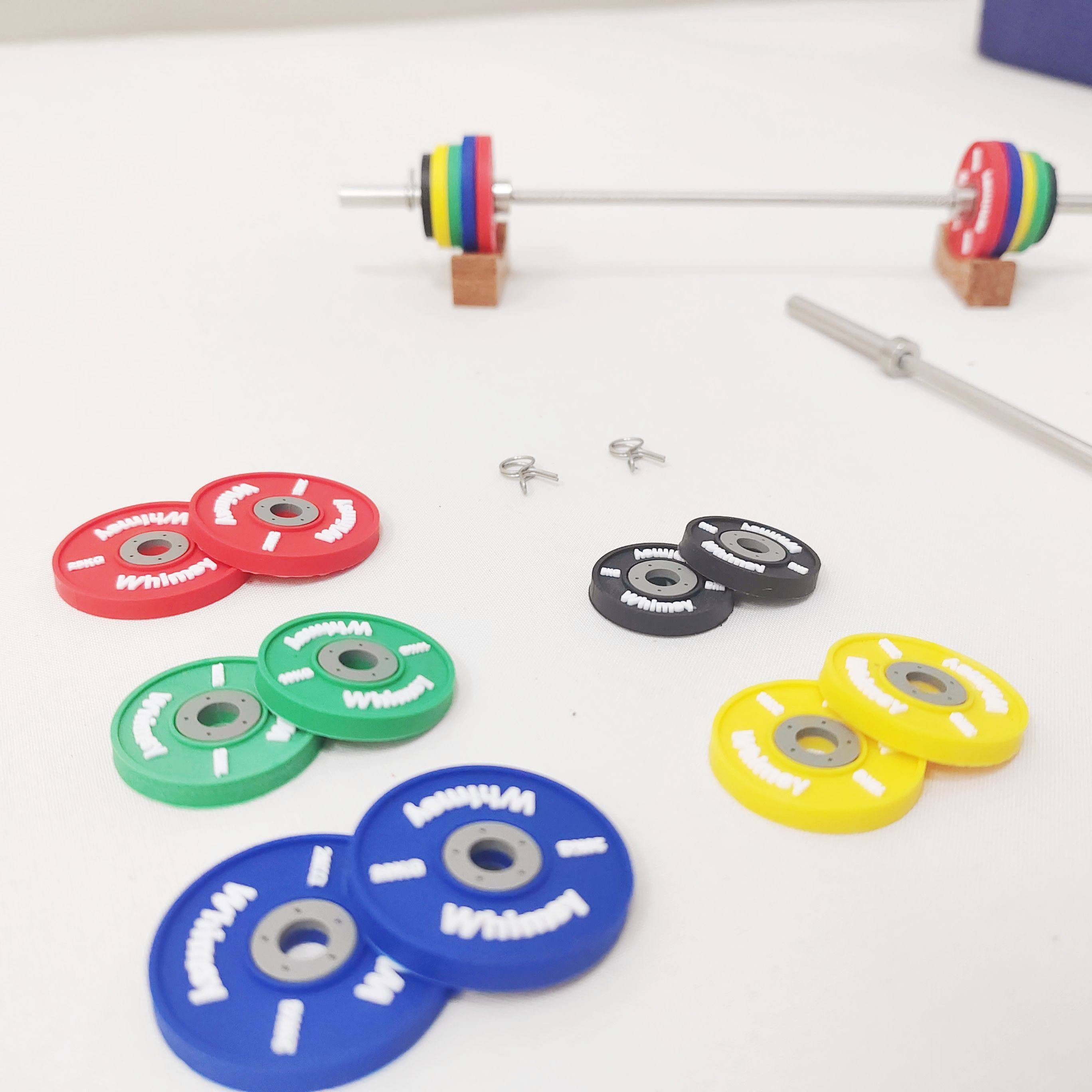 迷你创意桌面摆件仿真卧推健身杠铃桌面饰品健身小礼品不锈钢摆件