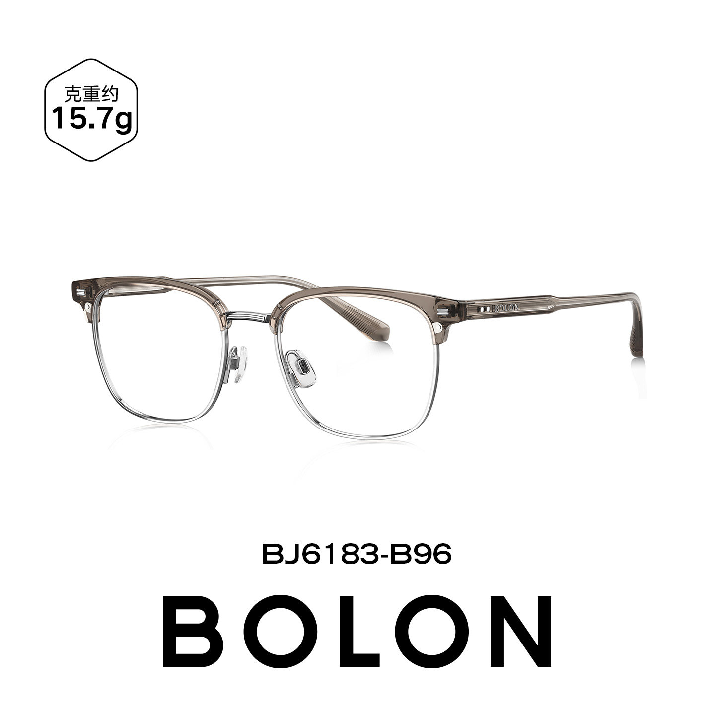 暴龙眼镜 近视眼镜框D型眉架光学镜软弹不锈钢腿套BJ6183