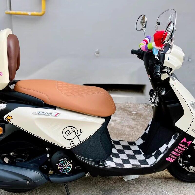 适用于雅马哈巧格i125脚垫全车装饰贴花改装车身反光贴纸脚踏板垫