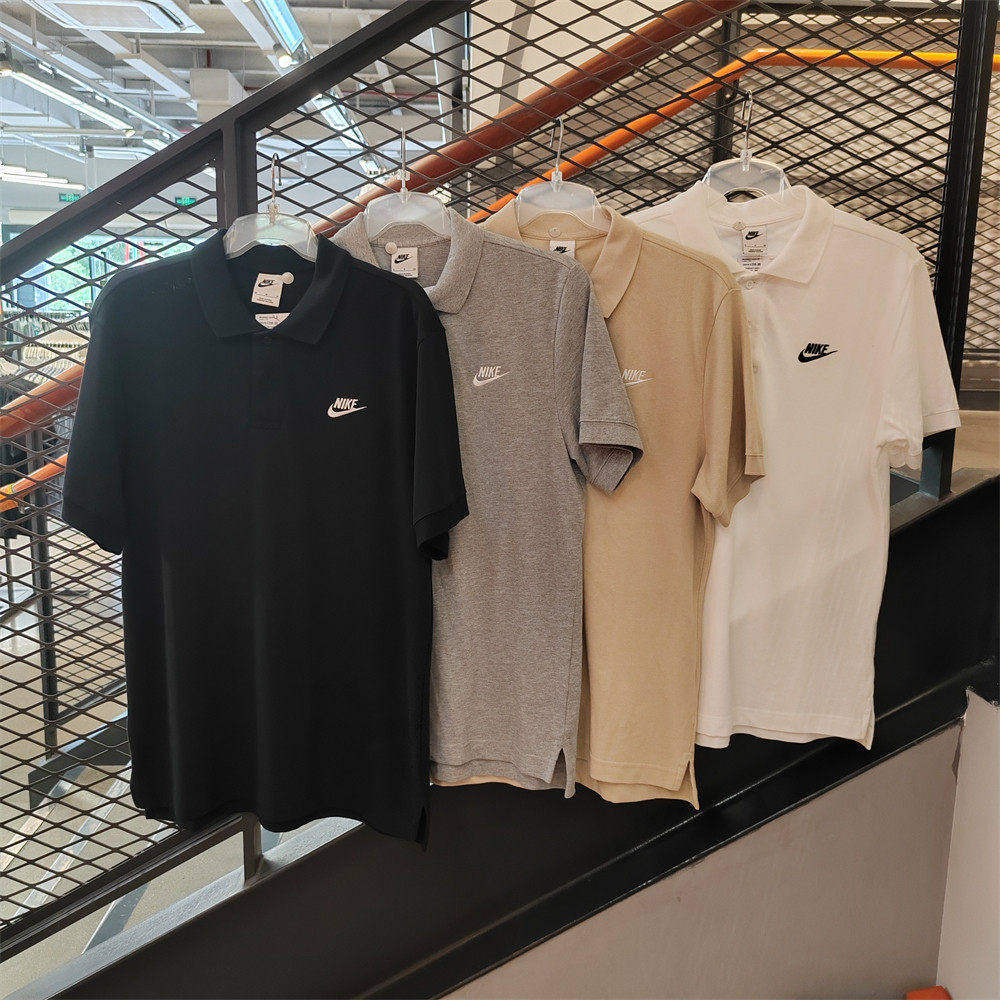 耐克NIKE奥莱正品纯棉男子刺绣翻领运动休闲POLO短袖T恤CJ4457