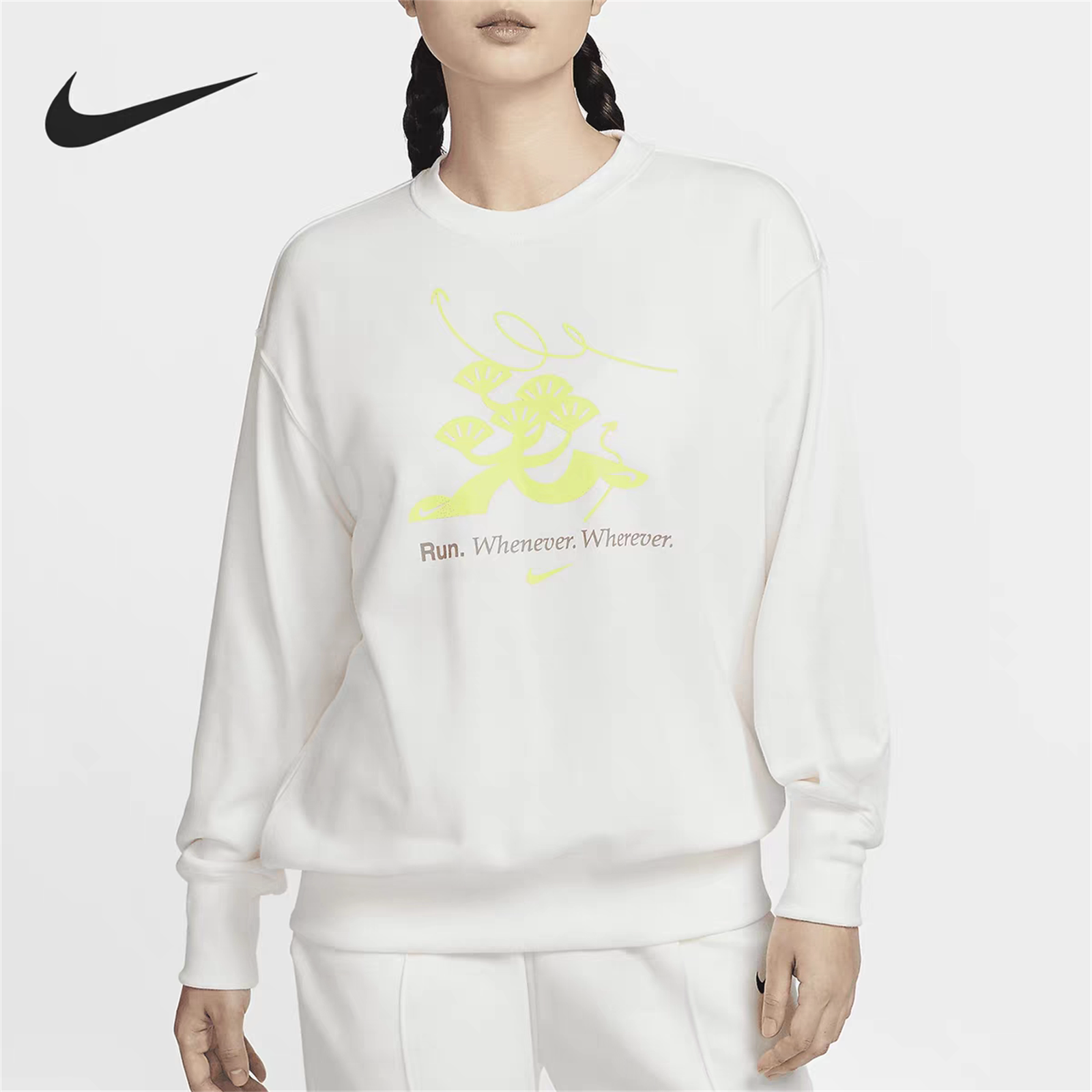耐克NIKE女圆领针织卫衣套头衫