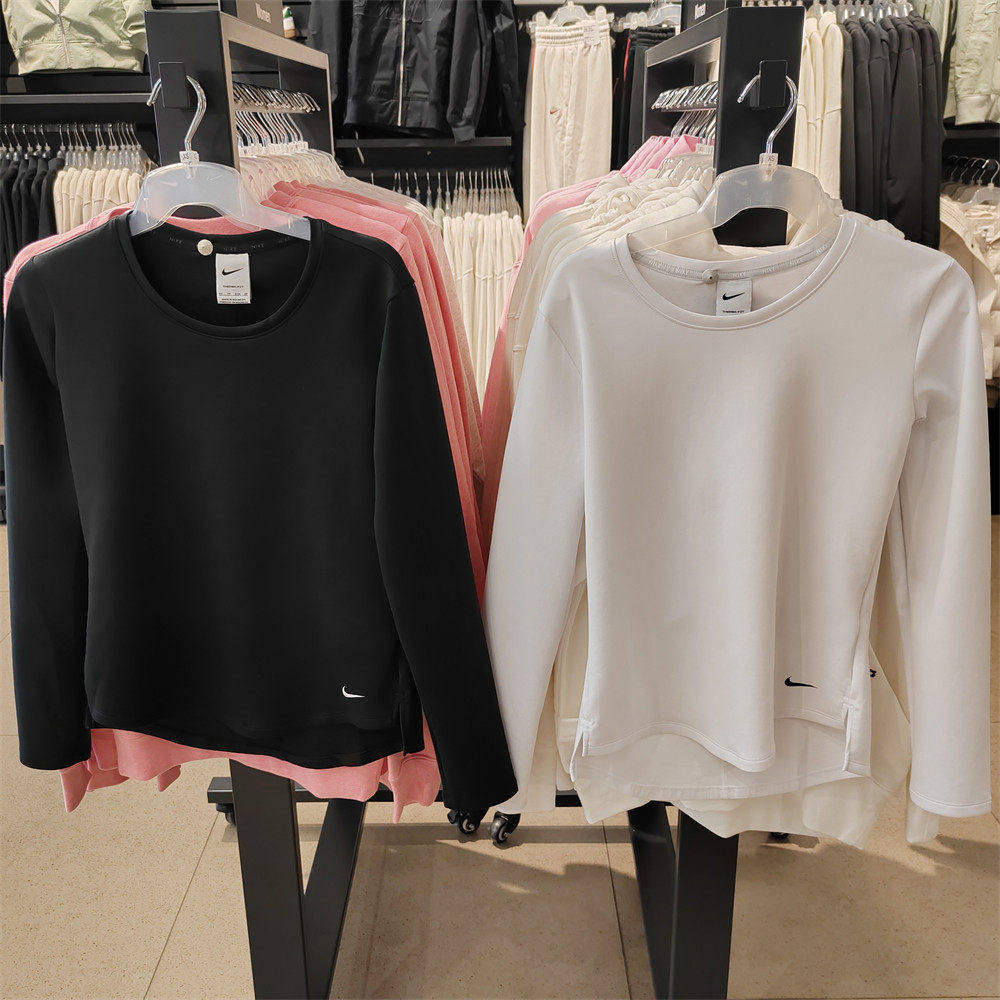 Nike耐克奥莱正品运动跑步卫衣女训练宽松加绒长袖T恤秋DD4928