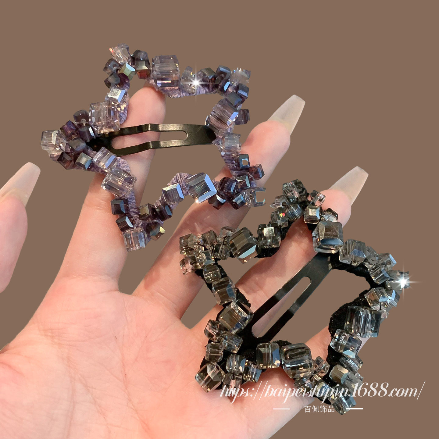 紫灰色水晶五角星发夹气质简约耐用重工水晶感新款时尚发夹女,饰品/流行首饰/时尚饰品新,民族风发饰,淘宝优惠券,粉丝福利购,淘宝优惠卷