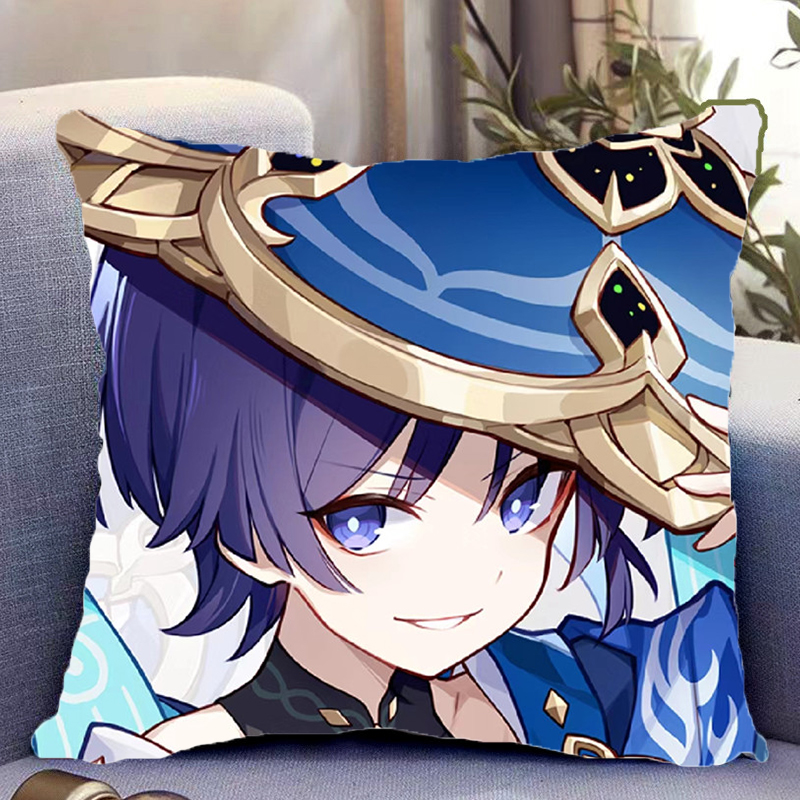 原神双面抱枕周边胡桃可莉散兵钟离甘雨刻晴派蒙雷电靠枕靠垫礼物