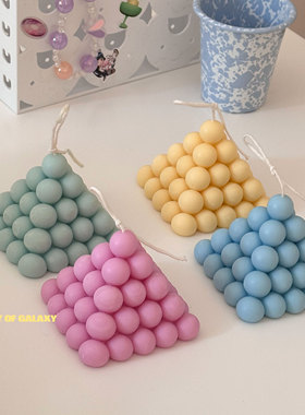 自制几何蜡烛无香味金字塔圆球雕塑摆件抽象艺术韩国