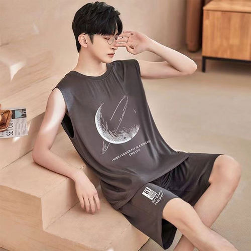 莫代尔睡衣男夏季背心青少年大码