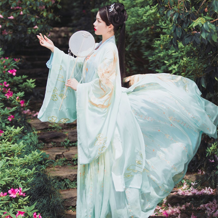 【凤凌云】汉服女原创对襟齐腰襦裙古装古风飘逸广袖中国风全套装12月02日最新优惠