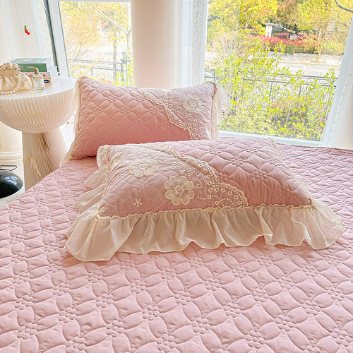 公主风夹棉枕套一对装